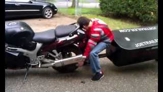 Single wheel pull behind motorcycle trailer [upl. by Ilyak]