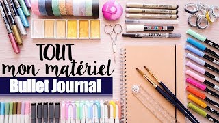 Tout mon matériel BULLET JOURNAL swatches  Calligraphie Stylos Aquarelle [upl. by Aidekal]