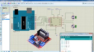 Driver l298 in Proteus  Driver l298n  l298n arduino [upl. by Euqinitram]