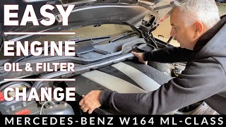 How to Change Engine Oil and Filter Mercedes ML350 W164  ML300 ML320 ML500 ML550 [upl. by Schoening]