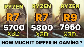 r7 5700x3d vs r7 5800x3d VS R7 7800X3D VS R9 7950X3D VS İ9 14900K 1080P GAMİNG BENCHMARK [upl. by Otinauj]