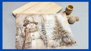 Vintage Christmas Shelf Sitter DIY  Double Sided Decor  Just 1 Quick Craft [upl. by Pallaten657]