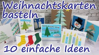 Weihnachtskarten basteln 10 einfache Ideen 🎅 [upl. by Pain226]