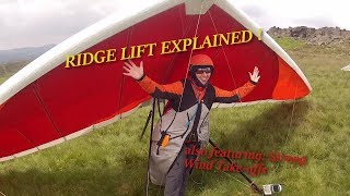 Hang gliding instruction amp in flight commentary  RIDGE LIFT Also strong wind takeoffs [upl. by Yznel]