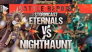 Nighthaunt vs Stormcast Eternals  Age of Sigmar Battle Report [upl. by Moffit217]