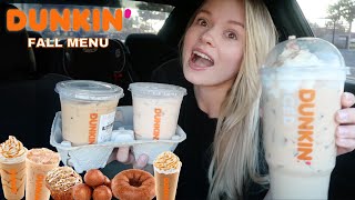 DUNKIN DONUTS FALL MENU is back   pumpkin spice latte pumpkin chai latte nutty pumpkin coffee [upl. by Aitrop837]