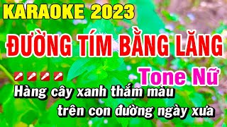 Karaoke Đường Tím Bằng Lăng Tông Nữ Nhạc Sống  Hoài Phong Organ [upl. by Amol414]