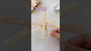 Popsicle Stick Snowflake ❄️ christmas chirstmascraft christmasdecor [upl. by Celka]