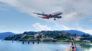 CORFU AIRPORT LANDINGS amp TAKEOFFS [upl. by Tullusus]