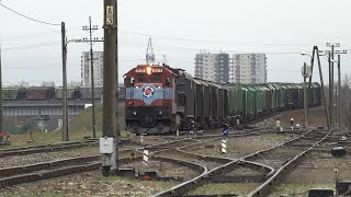 Тепловозы Ц36711501 и 1528 на ст Маарду  GE C367i1501 and 1528 at Maardu [upl. by Leugimesoj]