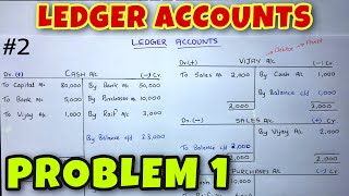 LEDGER Problem 1  Solved Example  Class 11  BCOM  CA Foundation [upl. by Maude]