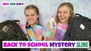 Back to School Mystery Slime Challenge  Jacy and Kacy [upl. by Stephenie]