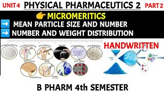 Micromeritics in physical pharmacy  Mean particle size  Particle number  Weight distribution [upl. by Grosberg980]