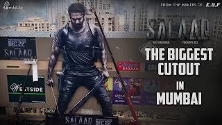 Rebel Star Prabhas Biggest Cutout at R Mall Mumbai  Salaar  Prabhas  Hombale Films [upl. by Inajar]