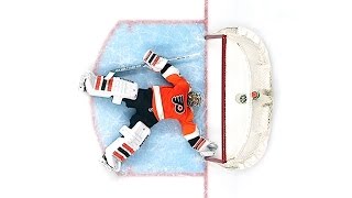 Michal Neuvirth Collapses  Stretchered Off Ice  April 1 2017 HD DualFeed [upl. by Naida895]