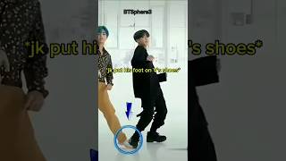 Jk put his foot on Vs foot 🤭🤣jkVfunnydancepracticeviralBTSphere3 [upl. by Aspia]