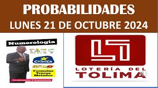 Resultados Loterias y Chances del Lunes LOTERIA DEL TOLIMA ultimo sorteo 👉21 de Octubre 2024 [upl. by Adnylg]