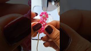 Sewing Tips And Tricks For Making A Cute Flower Tassel With Pink Lace And White Beads Shorts [upl. by Aleakam376]