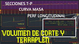 VOLUMENES EN CIVILCAD  SECCIONES TERRENO Y PROYECTO  CURVA MASA Y PERFIL LONGITUDINAL  LTCM TOPO [upl. by Enneira]