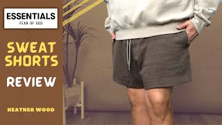 Fear OF God Essentials Sweat Shorts Review  Heather Wood Core Collection 2024 [upl. by Weiman142]