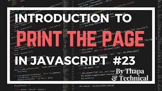 JavaScript Tutorial in Hindi 23 Print the Page using JavaScript  Print Particular Page Div only [upl. by Whelan]