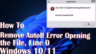 How to Remove AutoIt Error Opening the File Line 0 in Windows 1110 [upl. by Ilarin918]