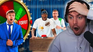 Reacting to SIDEMEN FORFEIT WHEEL OF FORTUNE [upl. by Alegnasor104]