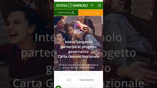 Come attivare CONTO CORRENTE GRATUITO Intesa Sanpaolo con Carta Giovani Nazionale 🤑 [upl. by Arvell]