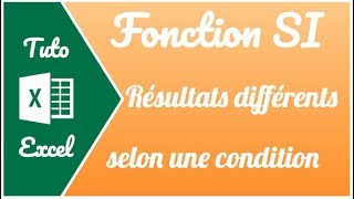 Fonction SI Renvoyer un résultat différent selon une condition sur Excel [upl. by Adnorhs]