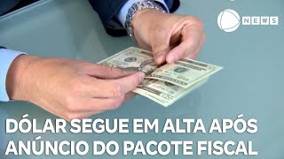 Dólar segue operando em alta após anúncio do pacote econômico [upl. by Wartow]