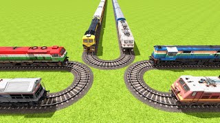 6 TRAINS OVERLAPPING ON THE THREE 180 DEGREE° SHARP TURNS RAILROAD ▶️ Train Simulator  CrazyRails [upl. by Carleton]