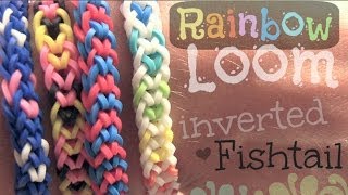 RAINBOW LOOM  Inverted Fishtail Bracelet  How To  SoCraftastic [upl. by Nehtanoj]