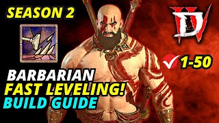 Diablo 4 Barbarian Leveling Build  Season 2 [upl. by Ilsa]