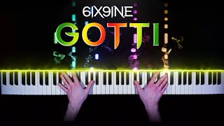 6ix9ine  GOTTI  sad piano version  tutorial  how to play [upl. by Avictor653]