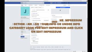 HOW TO ADD AN IMPRESSUM TO YOUR FACEBOOK PAGE [upl. by Uhn]