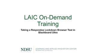 Taking a Respondus Lockdown Browser Test in Blackboard Ultra [upl. by Elorac]