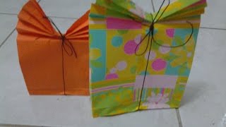 sacchettoborsettina regalo fai da te paper gift bag [upl. by Esinet]