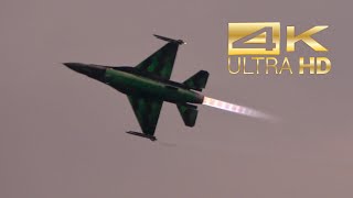 4K F16 Fighting Falcon Belgian Air Force flying Display at Sanicole Sunset AirShow 2022 [upl. by Ahsieken]