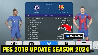 CARA INSTALL PES 2019 UPDATE SEASON 2024 DI LAPTOP ATAU PC  Update Pemain Logo dan Jersey [upl. by Mcconaghy678]