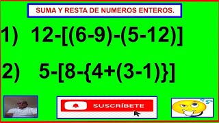 SUMA Y RESTA DE NUMEROS ENTEROS CON SIGNOS DE AGRUPACION [upl. by Layol]