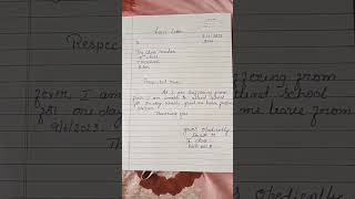 Easy to write one day leave letter leaveletter learning [upl. by Enihpesoj293]