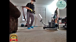 How to Clean carpet with bonnet pads ✔  VLM processKenilworth NJ [upl. by Ala]