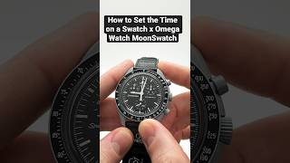 How to set the Time on a Omega x Swatch MoonSwatch Mission to the Moon Chronograph Watch [upl. by Jerz]