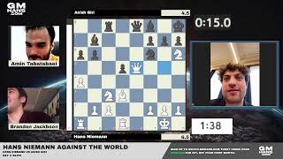 Hans Niemann Against The World  Hans Niemann vs Anish Giri  Day 1  Blitz [upl. by Joashus]