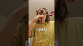 Cutting my hair for the 1st time in years bangs haircut hair impulsive hairpost hairhacks [upl. by Nerval]