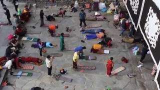 Prostrations Jokhang Lhasa Tibet [upl. by Ayekel]