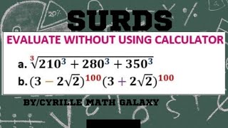 SURDS AND INDICES EVALUATE WITHOUT USING CALCULATOR💯💯💯✅✅ [upl. by Kermie]