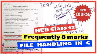 Class 12 C programming 8 marks File handling [upl. by Twila446]