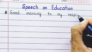 speech on education  education speechshort speech on education Essayletter [upl. by Klug]