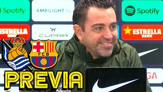 RUEDA PRENSA XAVI REAL SOCIEDAD v FC BARCELONA [upl. by Natanoy]